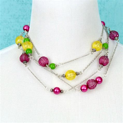 Bright DIY Beaded Necklace - Happy Hour Projects