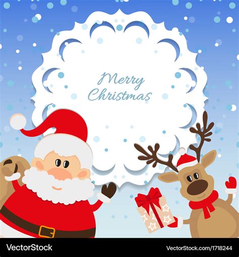 Santa claus and reindeer background for christmas Vector Image