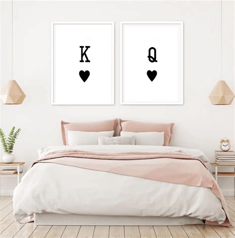 King Queen of Hearts Wall art prints playing card poster | Etsy