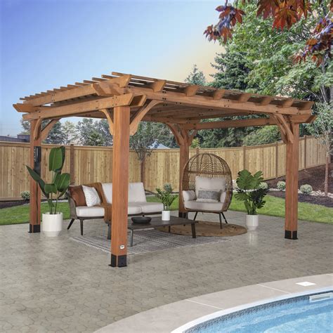 Buy Backyard Discovery Beaumont 14x12 ft All Cedar Wood Pergola, Durable, Quality Supported ...