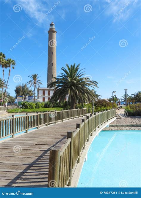 Lighthouse in Maspalomas, Gran Canaria Editorial Photo - Image of ...