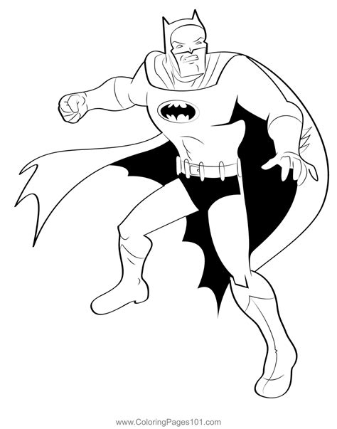 Fighting Batman Coloring Page for Kids - Free Batman Printable Coloring ...