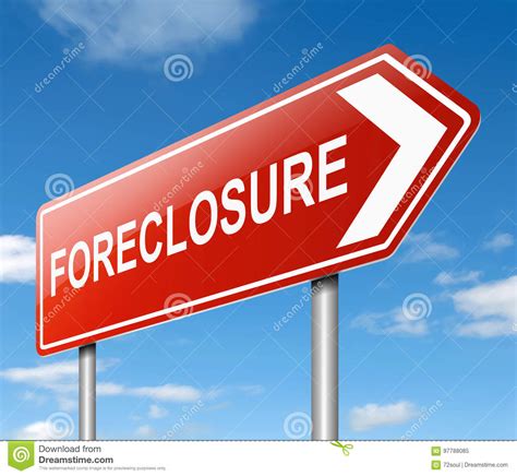 Foreclosure sign concept. stock illustration. Illustration of foreclosure - 97788085