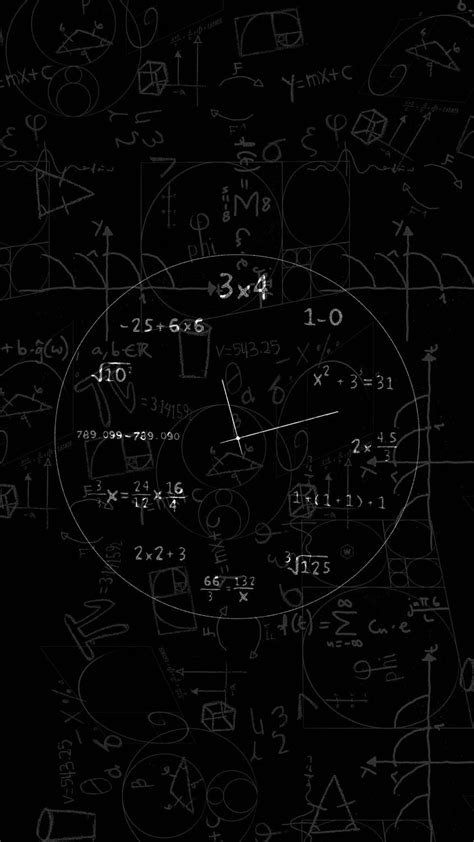 Math Clock iPhone Wallpaper 4K - iPhone Wallpapers