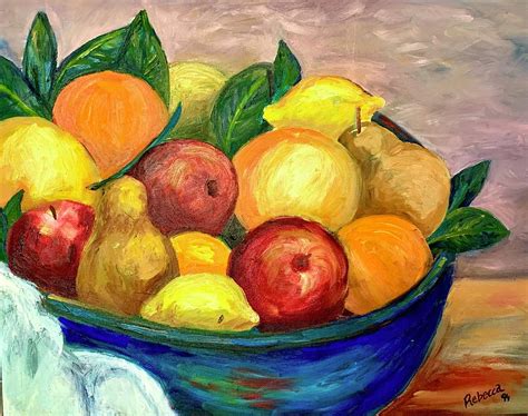 Bowl of Lemons - Fruit Still Life - Original Oil Painting - campestre.al.gov.br