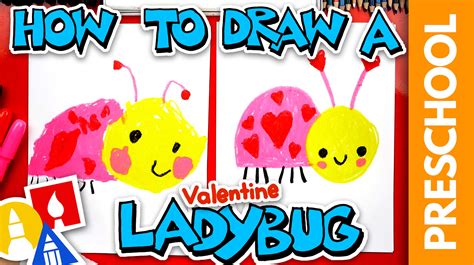 How To Draw A Valentine's Ladybug - Preschool - Art For Kids Hub