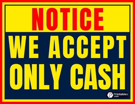 20+ Printable Cash Only Sign | Download FREE PDFs