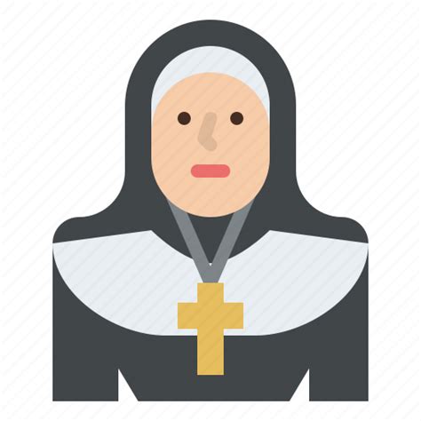 Nun, cross, necklace, costume, party icon - Download on Iconfinder