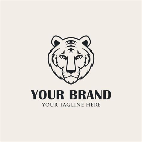 Premium Vector | Tiger head logo design illustration