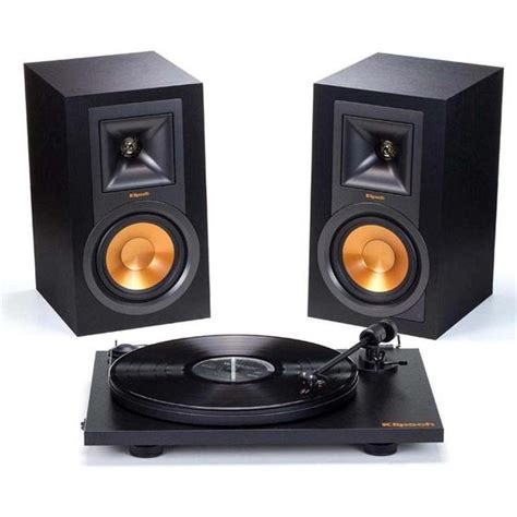 Toca-discos Klipsch + Caixa de Som R-15PM 2-Way de Estante 1062948 Preto - Mesa de Som / Mixer ...