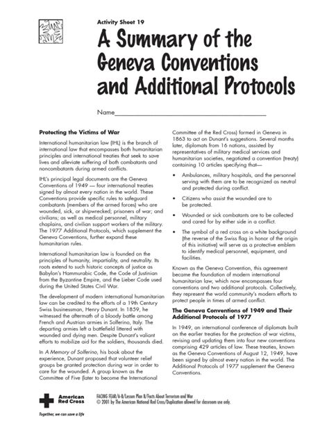 Geneva Conventions Summary | Geneva Conventions | International ...