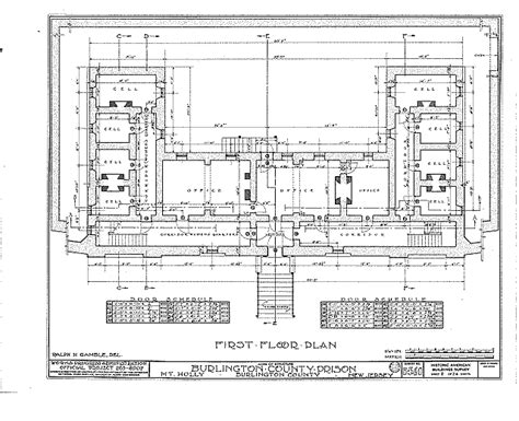 Burlington County Prison Diagrams Burlington County Prison, Mt. Holly ...