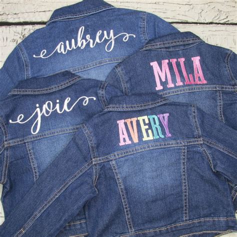 Girls Personalized Denim Jacket Monogrammed Jean Jacket - Etsy