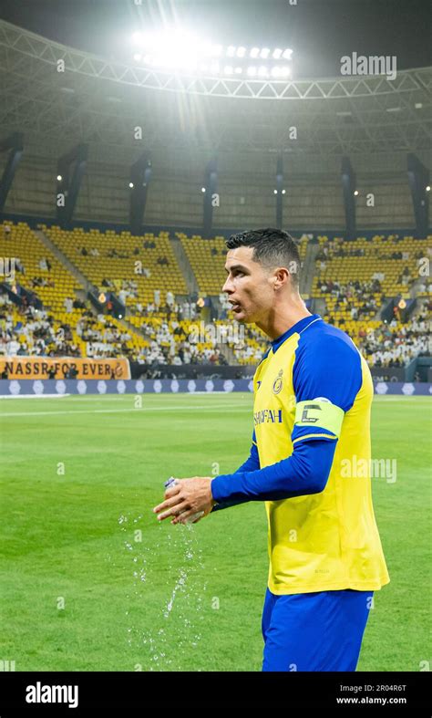 Cristiano Ronaldo of Al-Nassr FC in action against Al-Raed FC during ...