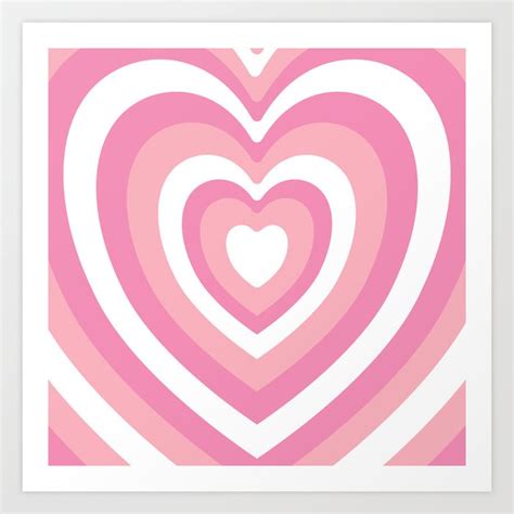 Pink and White Aesthetic Heart Art Print by Windfleur | Society6