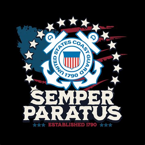 U.S Coast Guard Logo Semper Paratus Patriotic T-shirt USCG Shirt ...