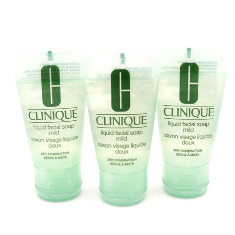 Clinique Liquid Facial Soap MILD for Dry Combination, 3-pack, 1oz/30ml ...