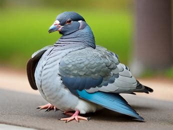 A blue and gray bird sitting on the ground Image & Design ID 0000828467 - SmileTemplates.com