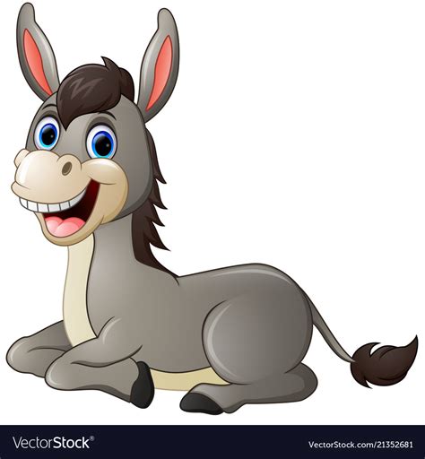 Cartoon donkey smile and happy Royalty Free Vector Image