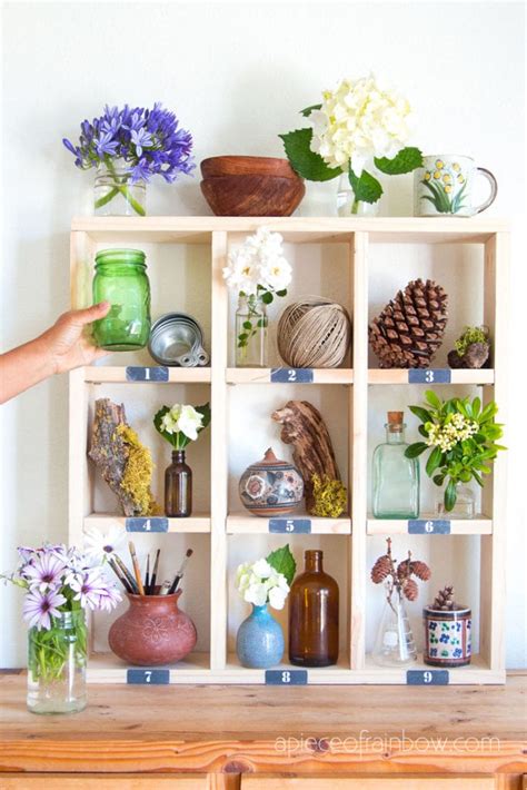 Pottery Barn Farmhouse Style $15 DIY Cubby Wall Shelf - A Piece Of Rainbow