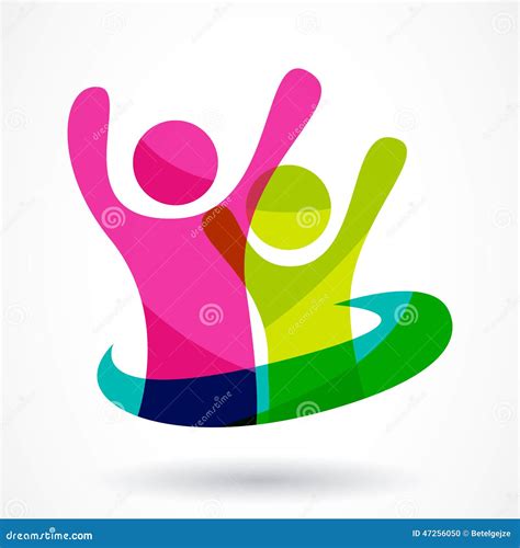 Vector Logo Design Template. Colorful Abstract Happy People Illu Stock Vector - Image: 47256050