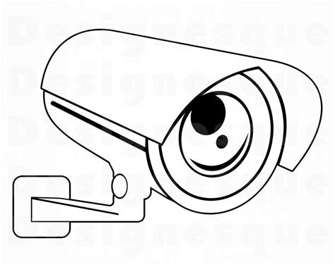 CCTV Camera Outline SVG Security Camera SVG Security Camera | Etsy