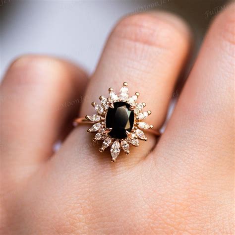 Black Onyx Gemstone Ring American Diamond Ring Heavy Designs - Etsy UK