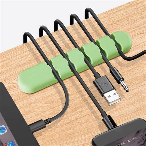 Silicone Cable Organizers Charger Holder Clips Office Desk Storage ...