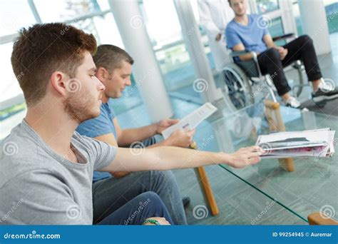 Different People Sitting in Waiting Room Hospital Stock Image - Image ...