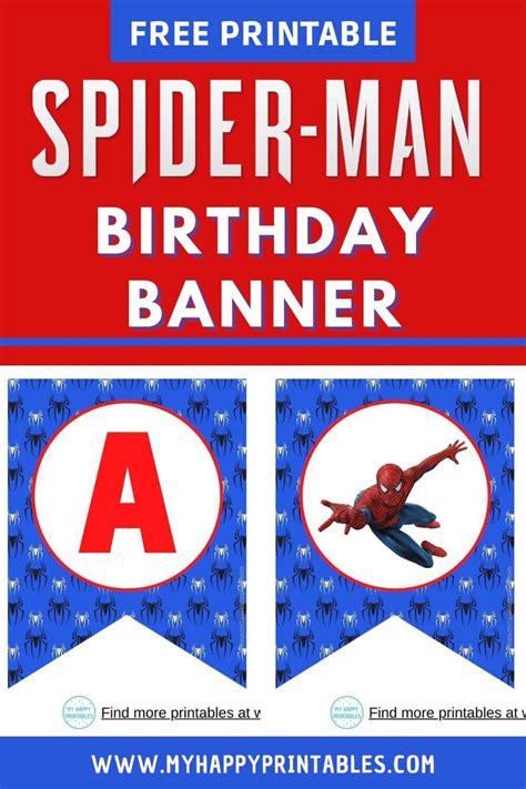 Happy Birthday Banner Free Printable Spiderman Alphabet Letters - Infoupdate.org