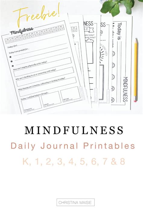 Distance Learning FREE Mindfulness Daily Journal Printables | Journal writing prompts, Journal ...