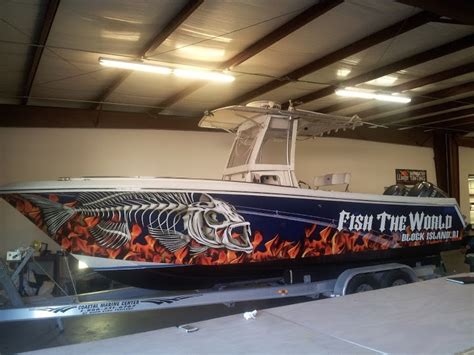 Fish the World boat wrap by pleasantdetails.com | Boat wraps, Center console fishing boats, Cool ...