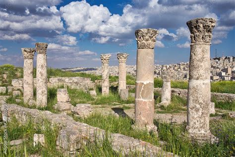 Citadel Amman & Clouds Stock Photo | Adobe Stock