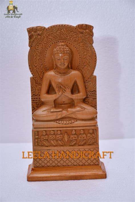 Leela Handicraft Hardwood Wooden Sarnath Buddha Statue, Size/Dimension ...