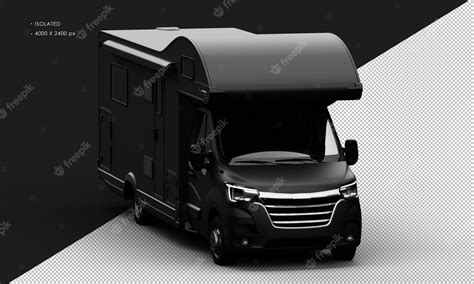 Premium PSD | Isolated realistic metal matte black travel camper van ...