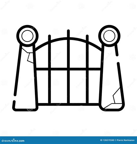 Gate vector icon stock illustration. Illustration of detail - 126519340