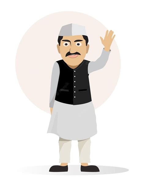 Premium Vector | Indian politician candidate waving hand vector illustration