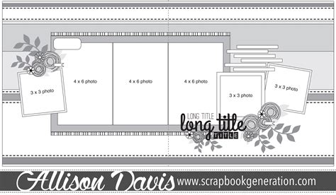 Free two-page scrapbook sketch. Click through to download the full sketch with measurements and ...