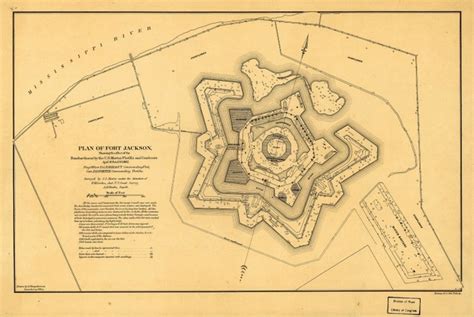 Map 1862 Map Plan of Fort Jackson Showing the Effect of the - Etsy