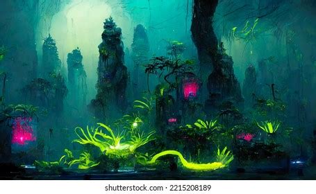 Concept Art Wallpaper Underwater Alien City Stock Illustration ...