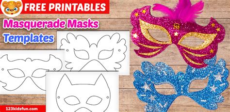 Free Printable Masquerade Masks Template | 123 Kids Fun Apps