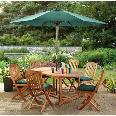 7 - Pc. Eucalyptus Outdoor Dining Set - 198057, Patio Furniture at Sportsman's Guide