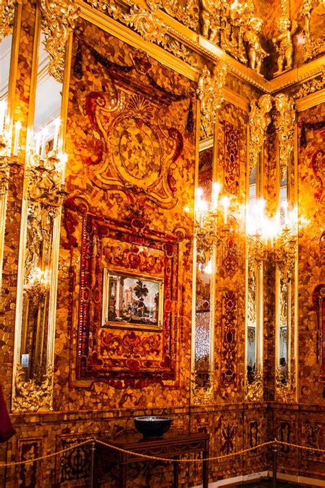 Interior of Catherine Palace, Amber Room in St.Petersburg Editorial Image - Image of apartment ...