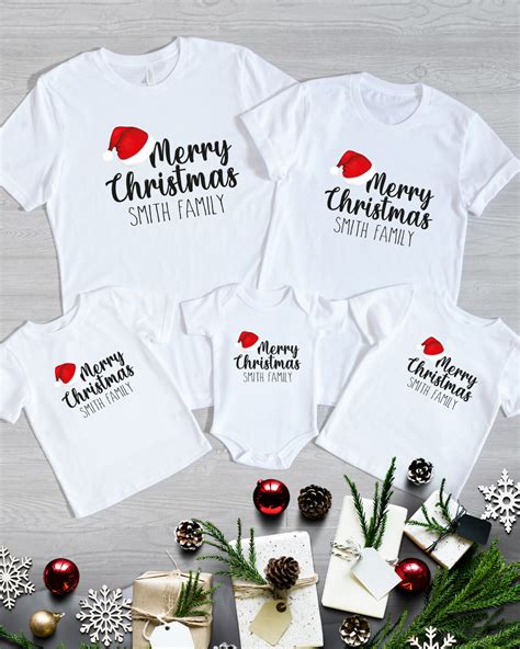 Personalised Family Merry Christmas Tshirts