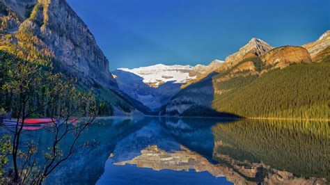 Canada Louise Lake Alberta Banff National Park Mountain With Reflection HD Natuare Wallpapers ...
