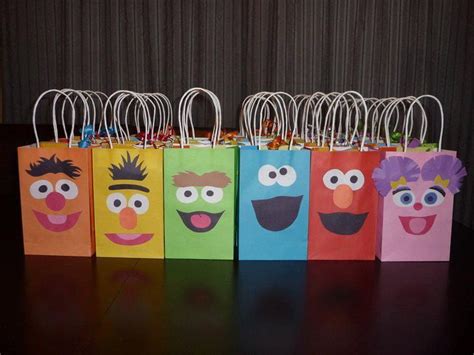 SET OF 6 Sesame Street Party Favor Gift Bags by PartyRockinEvents ...