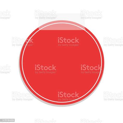 Round Red Sticky Post Note Template Taped Office Memo Paper Vector ...