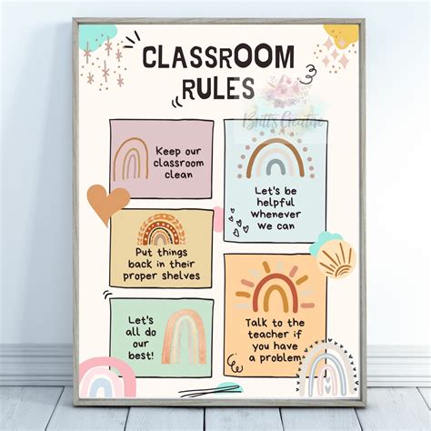 Classroom Rules Poster Digital Download Daycare Printable - Etsy