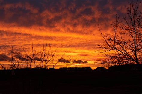 Red Sky with Clouds at Sunset · Free Stock Photo