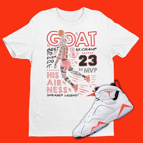 Air Jordan 7 White Infrared Matching Shirt And Jordan Outfits | SNKADX